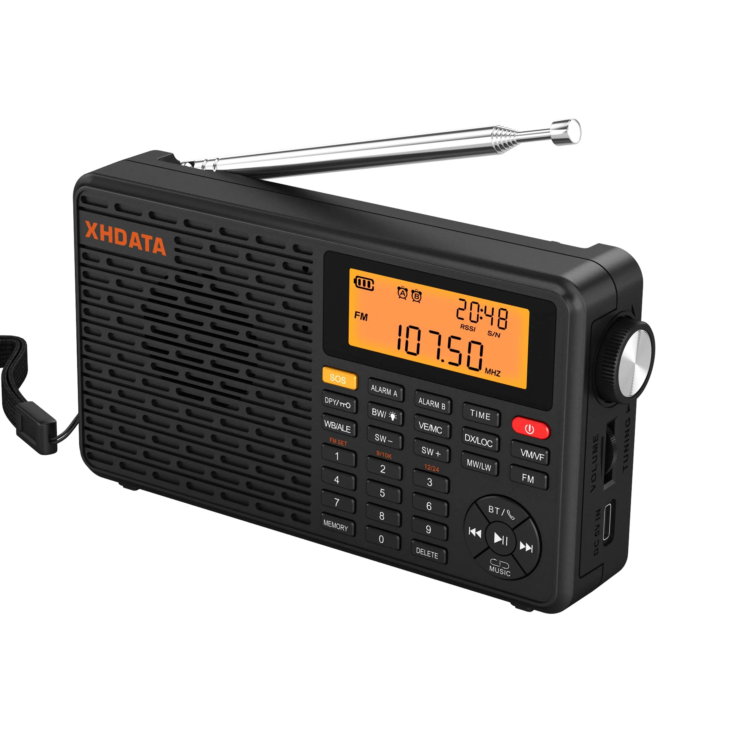 XHDATA D109WB Bluetooth Radio FM/LW/SW/NOAA   Bands Digital Portable radio