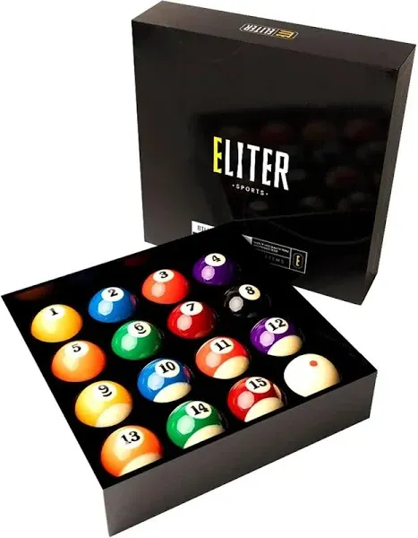 ELITER SPORTS Premium Pool Balls Made of Pure Phenolic Resin Billiard Balls Regulation Size and Weight 2-1/4