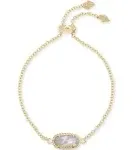 Elaina Gold Adjustable Chain Bracelet in Ivory Mother-of-Pearl