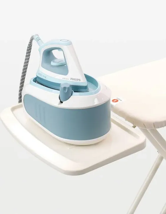 Brabantia Size B Ironing Board (49x15 in) 7 Height Options, Solid Steam Unit Rest Holder (Spring Bubbles) Non-Slip Feet, Anti-Collapse Child Locks