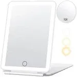 Rechargeable Makeup Mirror for Travel Touch Dimming with 10X Magnifying Mirror