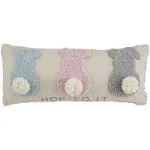 Hop To It Bunny Throw Pillow | Mud Pie