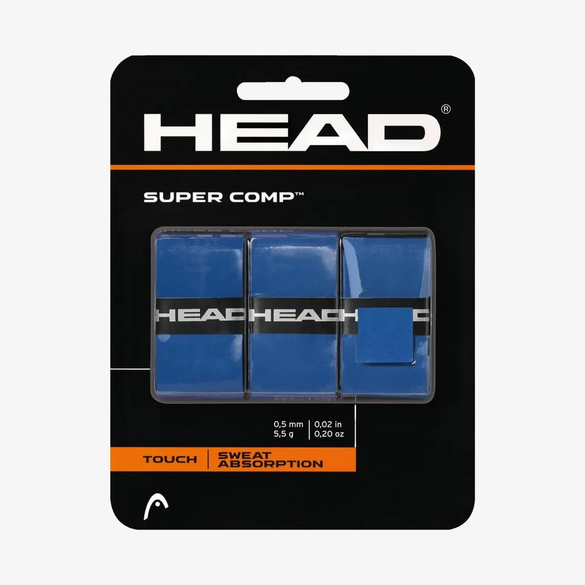 Head Super Comp Racquet Overgrip - 3-Pack with Tape, White Color, Size: One Size