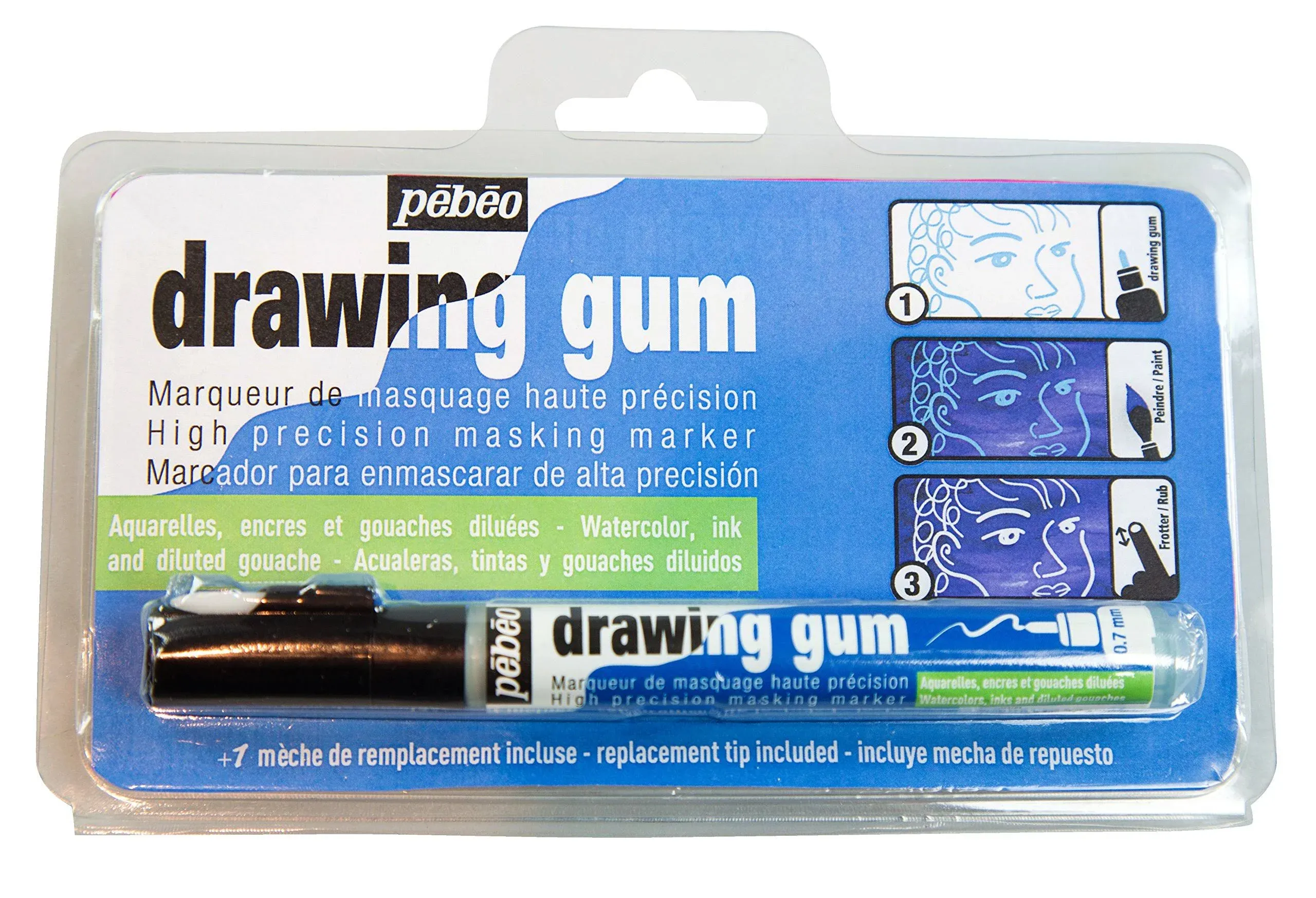 Pebeo Drawing Gum Marker .7mm-Natural Latex, 0,7 mm, 1 Count (Pack of 1)