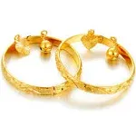 Ethlyn Birthday Gifts for Baby Boys Girls 18 K Gold Plated Babies to Toddlers Little Bangles Bracelet Stars Bells Heart