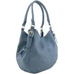 Lightweight 3 Compartment Faux Leather Medium Hobo Bag