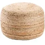 Jaipur Saba Natural Jute Round Pouf Ottoman