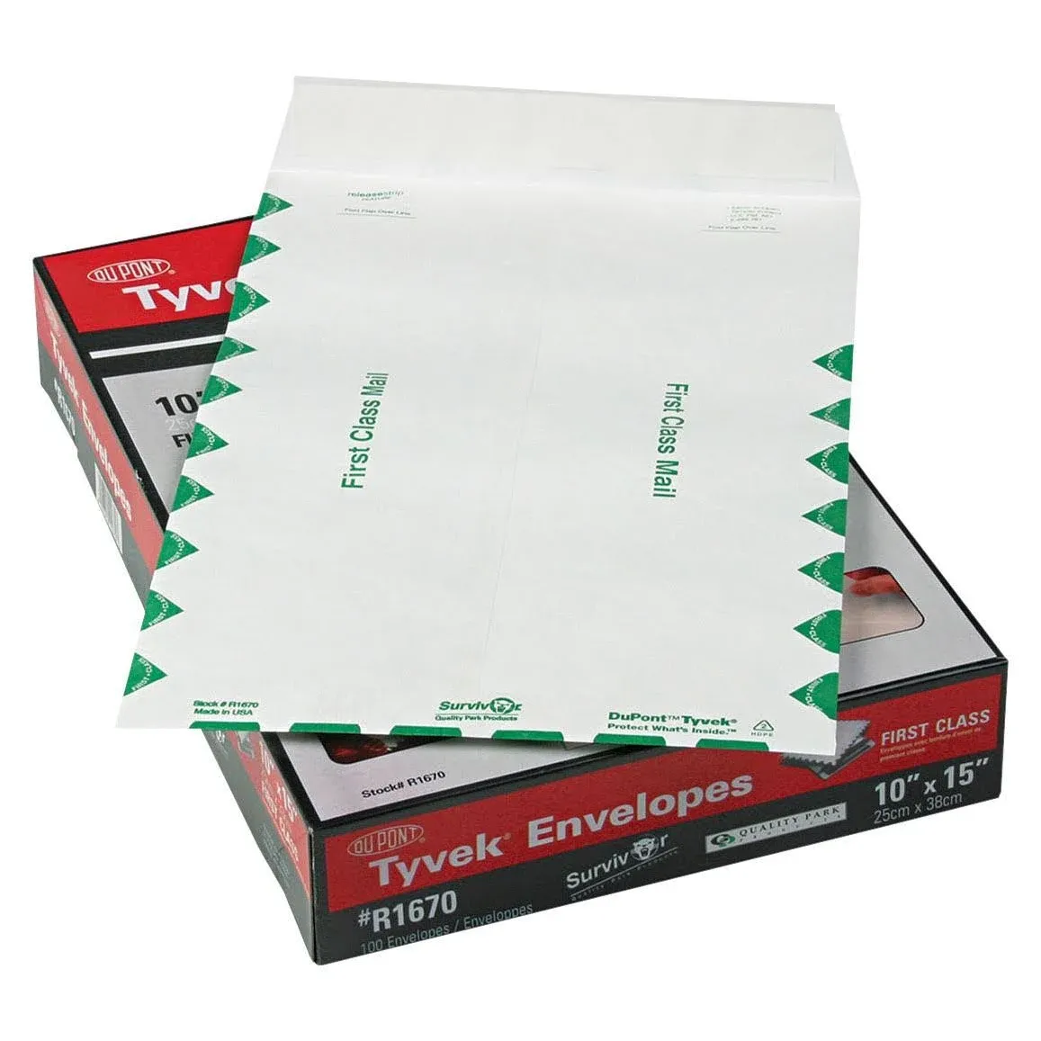 Survivor Tyvek USPS First Class Mailer 10 x 15 White 100-box