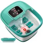 HOSPAN Collapsible Foot Spa Electric Rotary Massage, Foot Bath with Heat, Bubble, Remote, and 24 Motorized Shiatsu Massage Balls. Pedicure Foot Spa for Feet Stress Relief