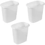 Rubbermaid Vanity Trash Can/Wastebasket, 1.5-Gallons/6-Quarts, White, Small Bathroom/Bedroom/Office Trash can, Fits under Desk/Sink