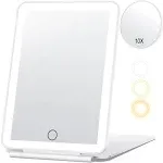 Rechargeable Makeup Mirror for Travel, Vanity Mirror Touch Dimming with 10X Magn