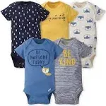 Gerber 5-Pack Baby Boys Fox Short Sleeve Onesies Bodysuits - 6-9mo