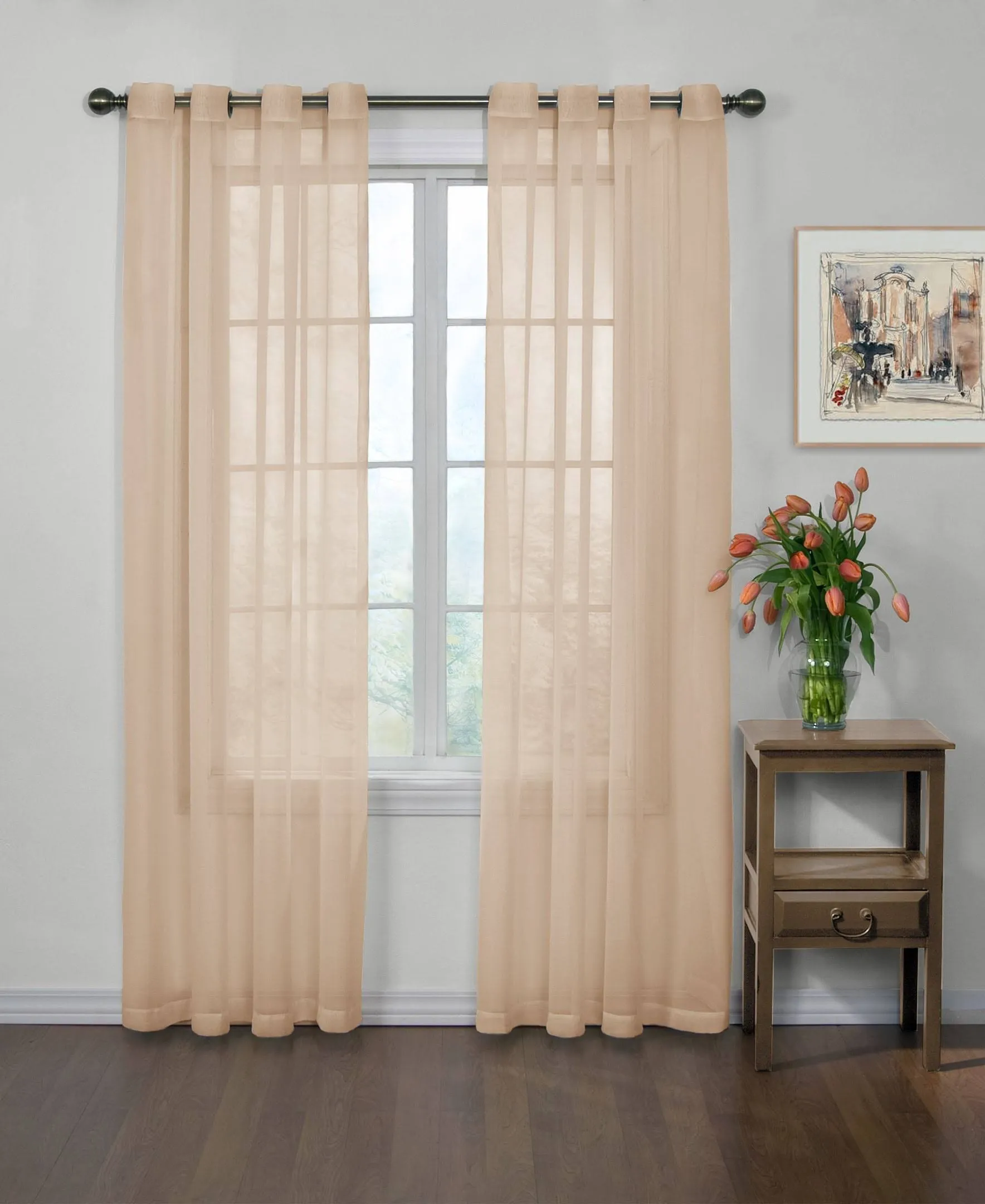 Curtain Fresh Odor-Neutralizing Sheer Voile Grommet Curtain Panel