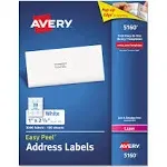 Avery Easy Peel 5160 Address Labels, White - 3000 count