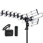 200 Miles Outdoor 4K HDTV Antenna 360° Rotation UHF/VHF/FM Remote Control