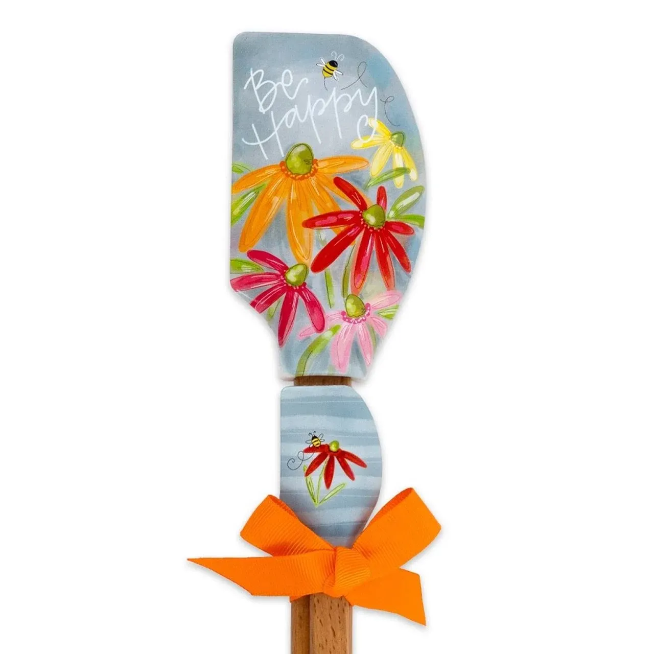 Shannon Road Gifts Simple Inspirations Kitchen Buddies Large & Small Silicone Spatula Set, 12.5 & 8.25-Inches, Be Happy