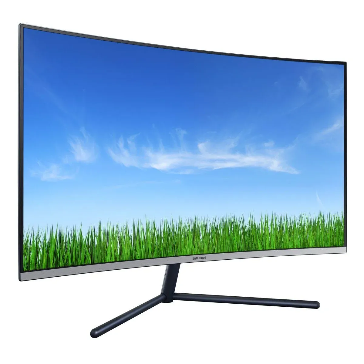 Samsung 32" Curved 4K Ultra HD LED Monitor, Dark Gray/Blue (LU32R590CWNXZA) | Staples