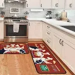 Wine Kitchen Rugs and Mats Non Skid Washable Absorbent Microfiber Kitchen Mat for Floor, Kitchen Mat Set of 2 Wine Kitchen Decor Stain Resistant 17"x47"+17"x30"