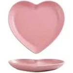 Fuyu 2pcs Colorful Matte Heart Shaped Ceramic Dinner Plate Salad Plate Dessert ...