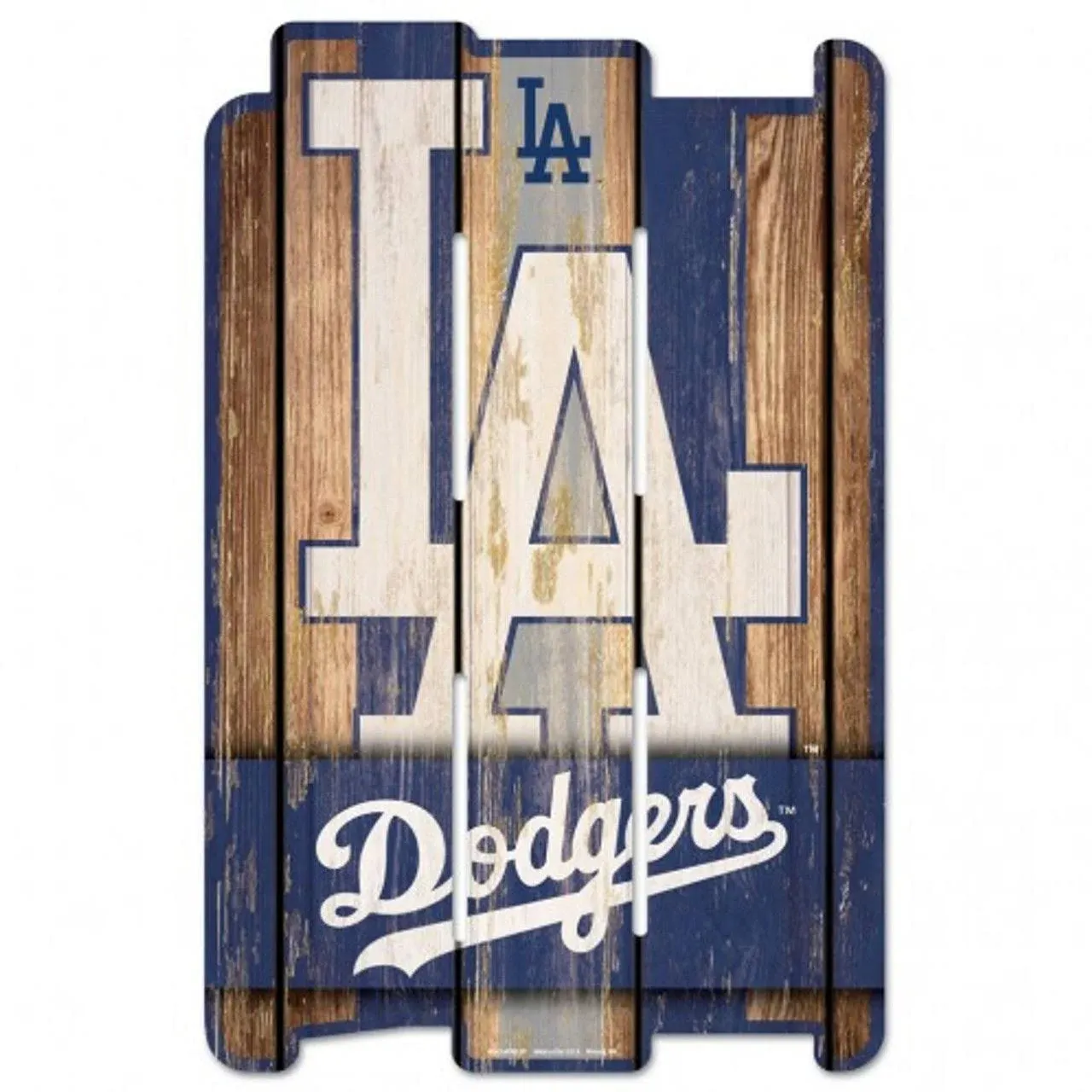 Los Angeles Dodgers Wood Fence Sign 11&#034;x17&#034; NEW MLB Wall Man Cave Fan Wall