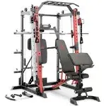 Marcy SM-4033 Smith Machine Cage Multi Purpose Home Gym Training System, Red - 294883