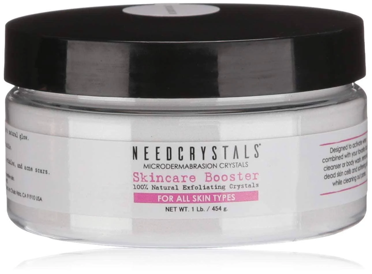 NeedCrystals Microdermabrasion Crystals 8 oz. 227g. DIY Face Scrub. Natural Facial Exfoliator for Dull or Dry Skin Improves Scars, Blackheads, Pore