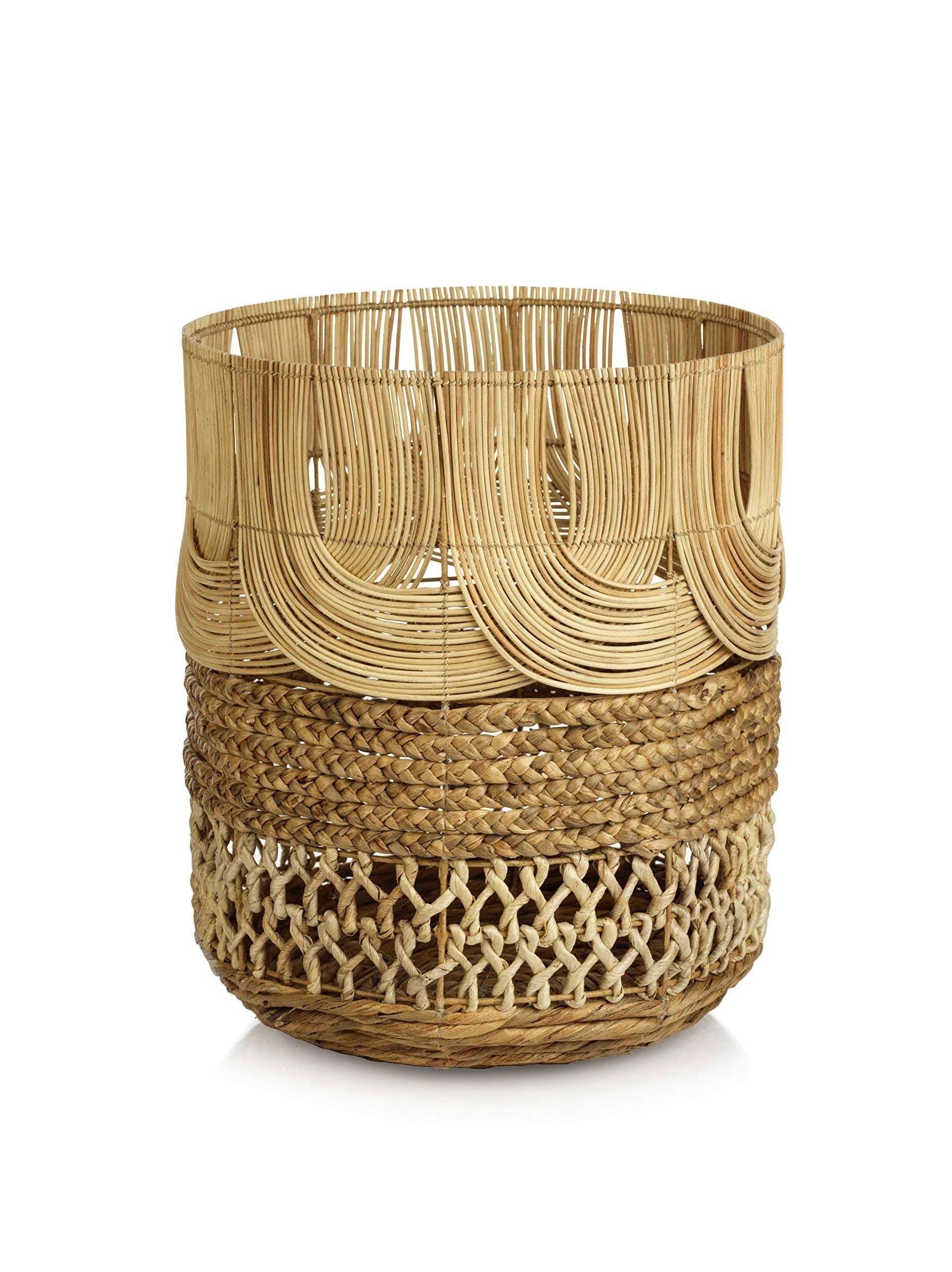 Melaka Multi-Weave Rattan and Water Hyacinth Basket - Tropical - Baskets - by Zodax | Houzz