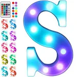 Foaky Colorful LED Letter Lights with Remote,Marquee Light Up Letters Sign for ...