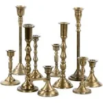 10 Piece Koyal Wholesale Mixed Taper Candle Holders Vintage Gold