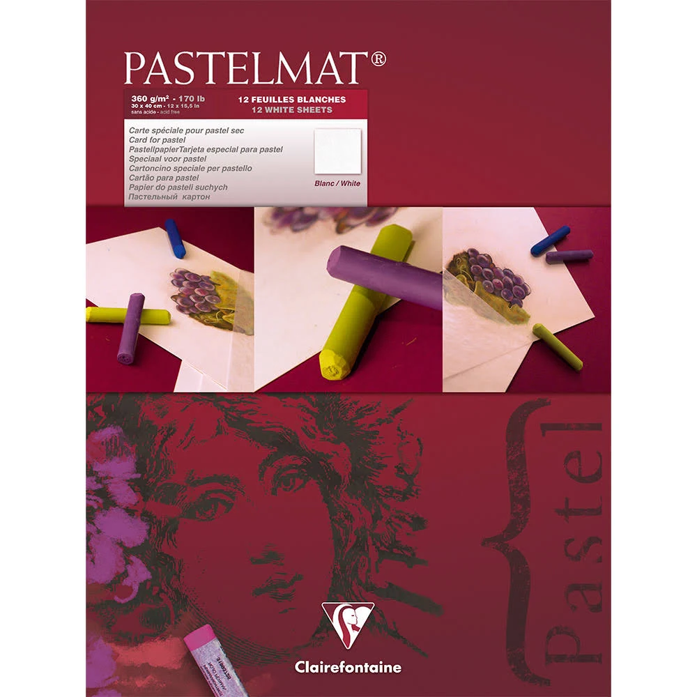 Pastelmat Pad - White, 30 x 40 cm (12-Sheets)