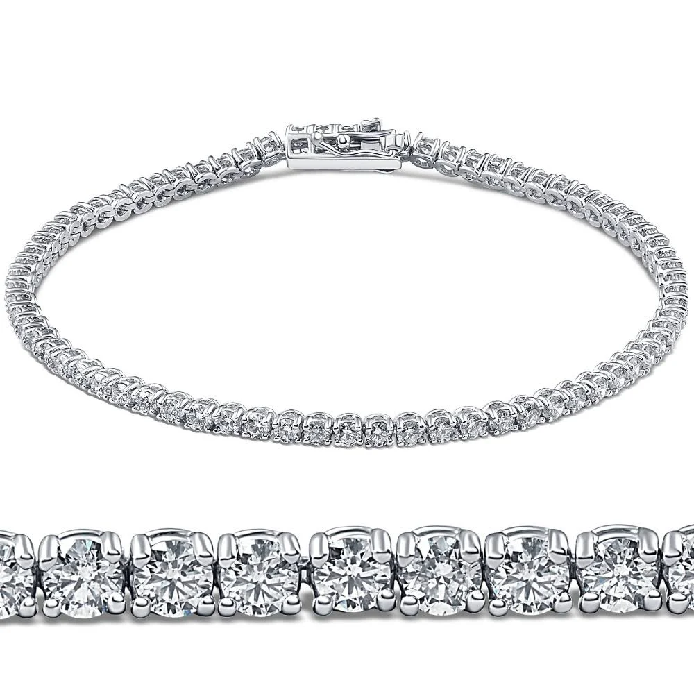 Women's Pompeii3 3ct Round Cut Diamond Tennis Bracelet 14K White