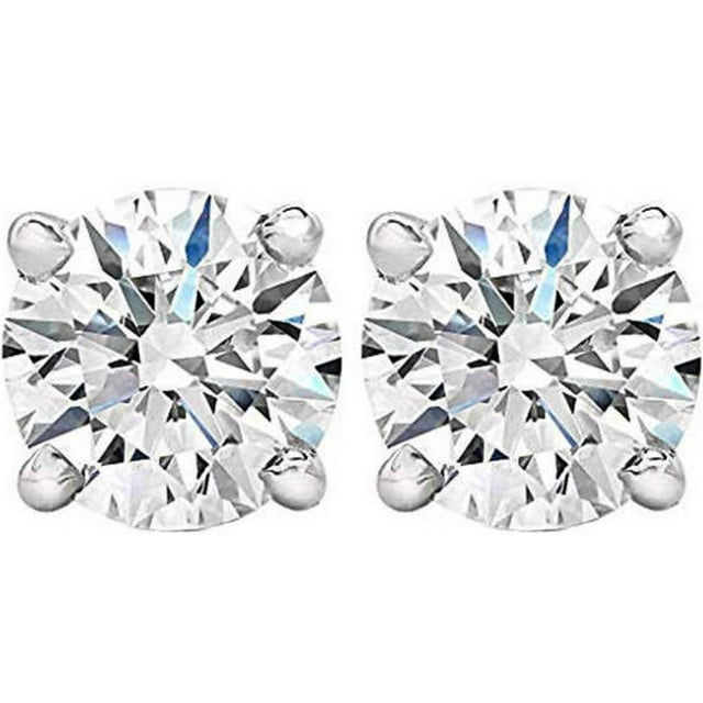 1 - 3 Ct T.W. Lab Grown Round Diamond Studs in 14k White, Yellow, or Rose Gold