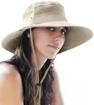 Geartop Wide Brim Sun Hat for Men and Women - Mens Fishing Hat with UV Protection for Hiking - Beach Hats for Women UPF 50+ Beige