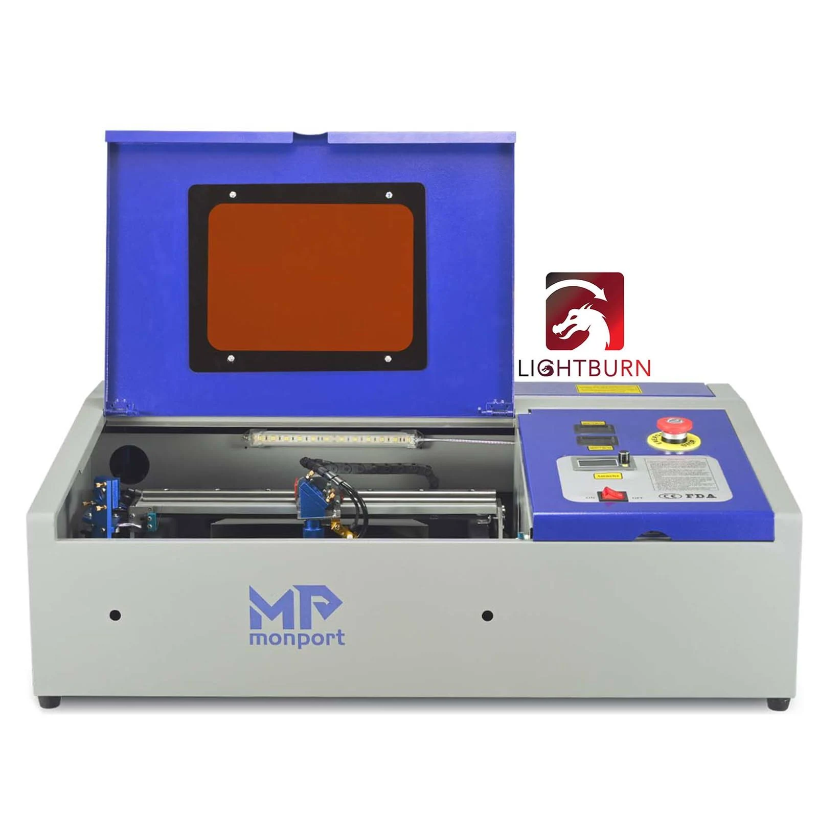 Monport LightBurn 40W 12&#034;x 8&#034; CO2 Laser Engraver Marker Engraving Machine K40+