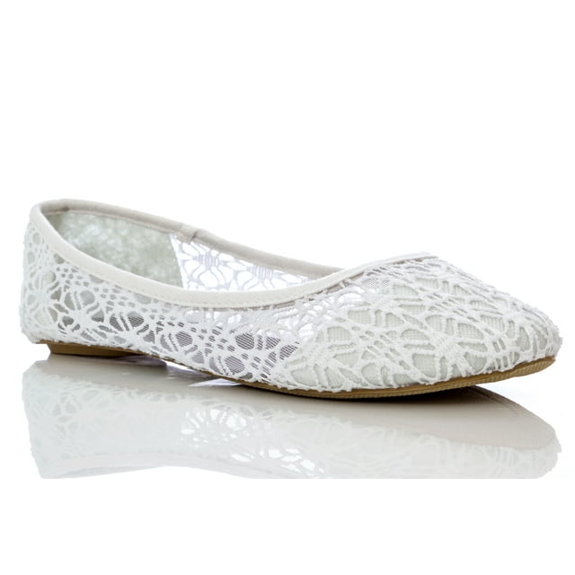 Charles Albert Women's Breathable Crochet Lace Ballet Flat