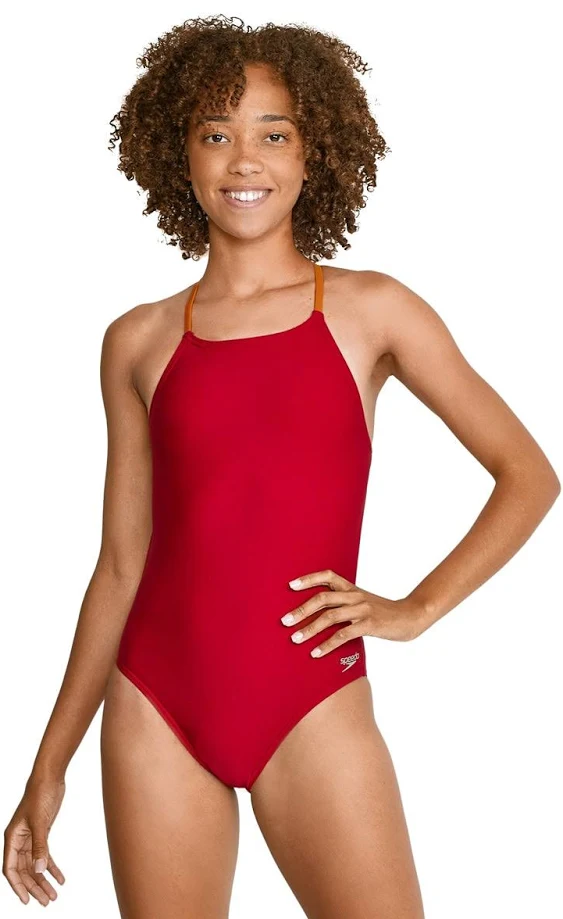 Speedo Women's Swimsuit One Piece Endurance Turnz Tie Back Solid