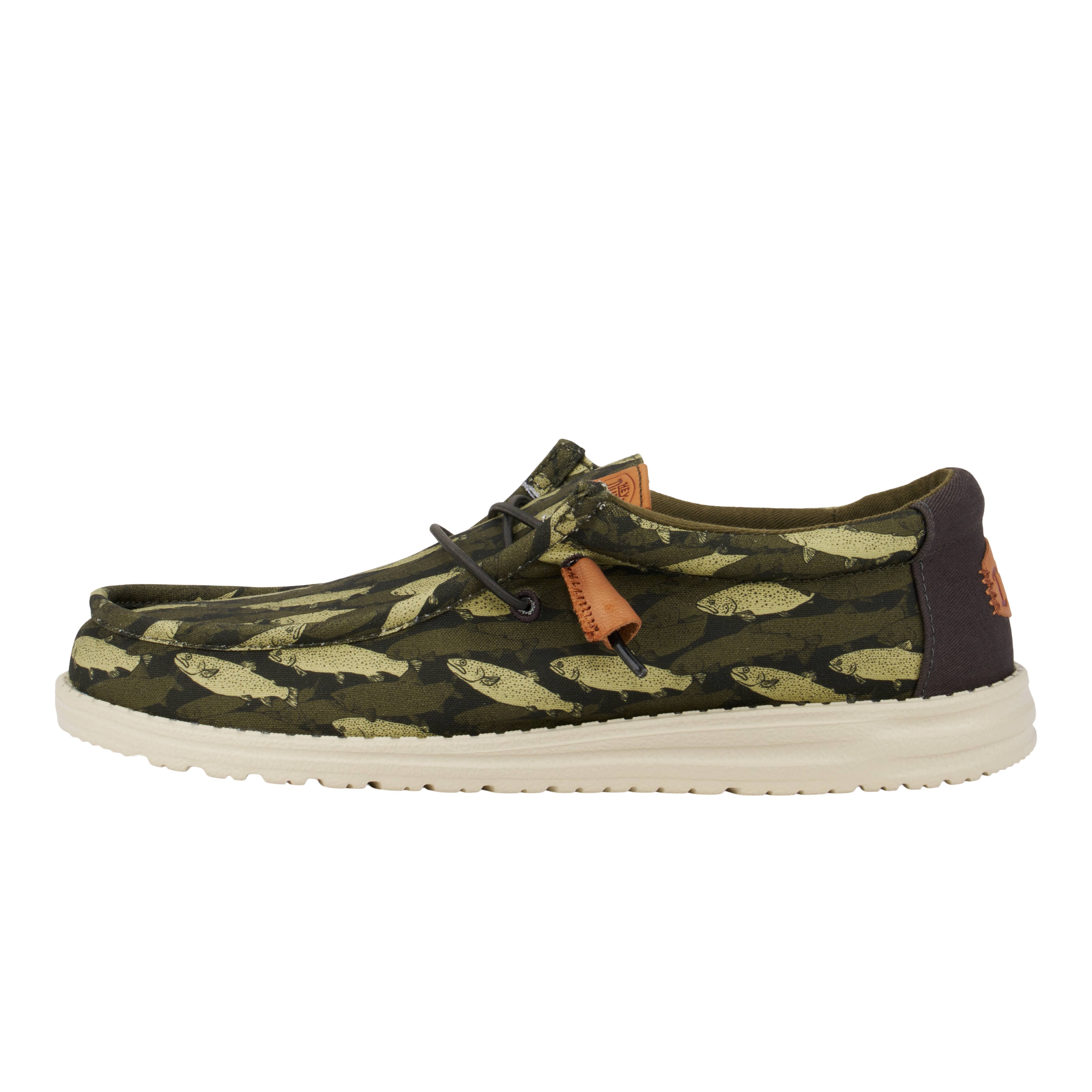 HEYDUDE Wally Fish Shoes Toddler 5T Camo Olive