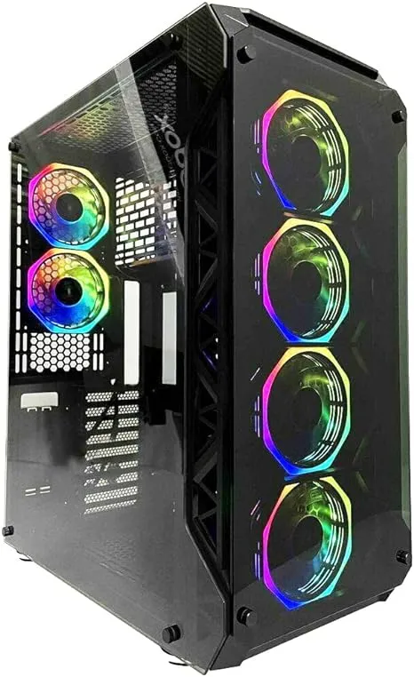 RAIDMAX A17 Series Phoenix Full-Tower E-ATX/ATX/M-ATX Computer Gaming Case with 3-Sided Reinforced Glass, USB 3.0, 6 ARG Light-Emitting 12cm Fans.