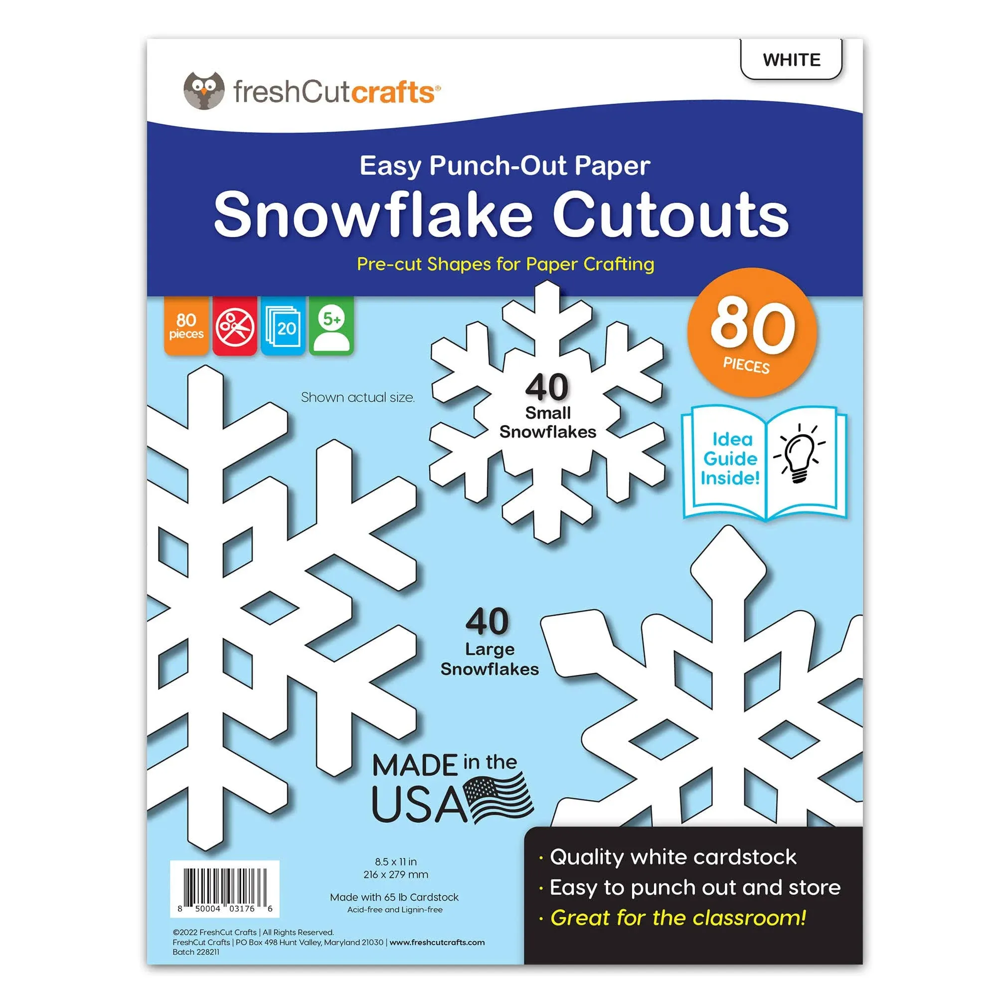 FreshCut Crafts Snowflake Paper Cutouts