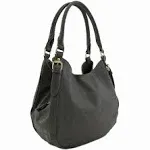 Lightweight 3 Compartment Faux Leather Medium Hobo Bag