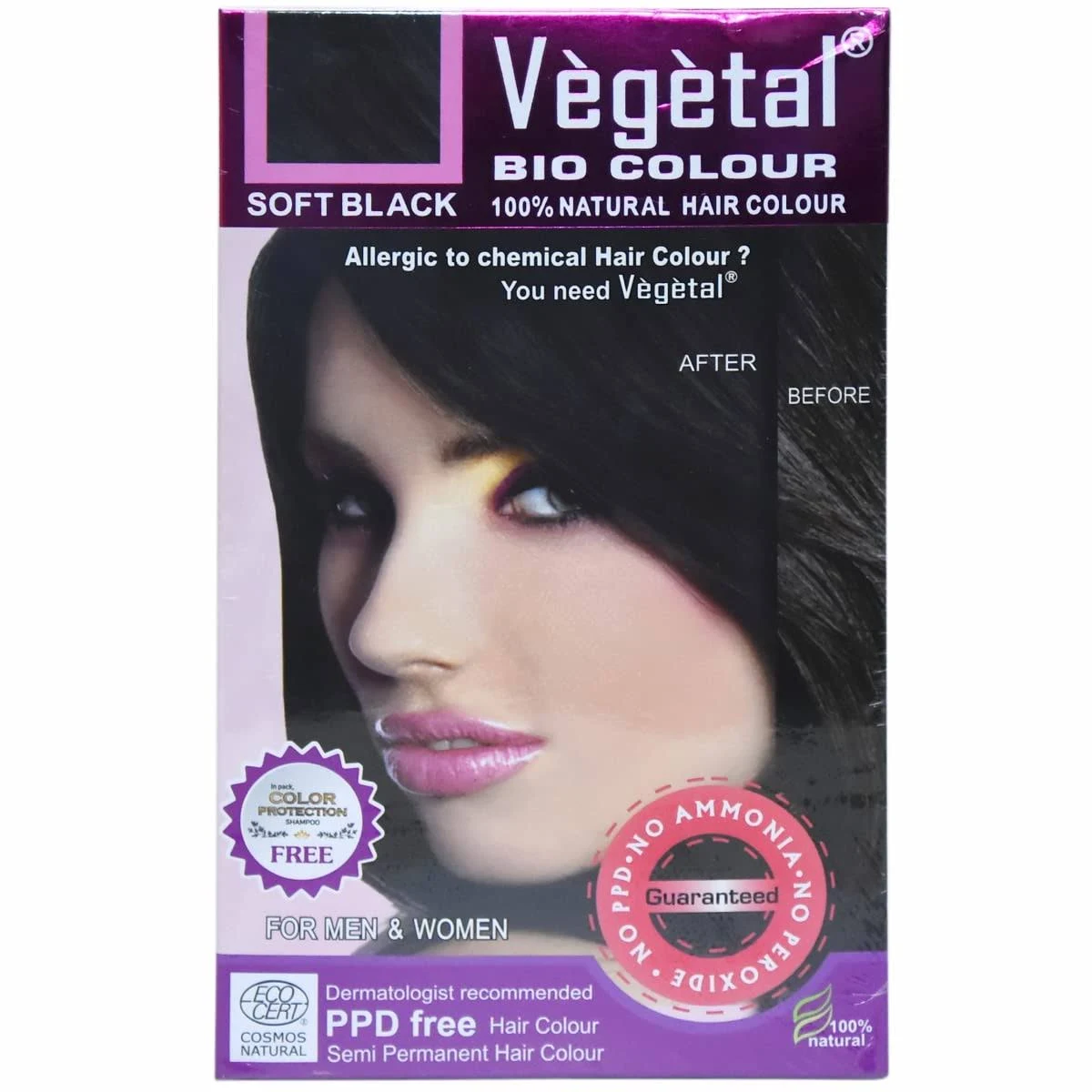 Vegetal Bio Colour Burgundy 150gm First PPD Free and Ammonia Free Hair Color Recommended by Dermatologists, Size: 150 GM, Brown