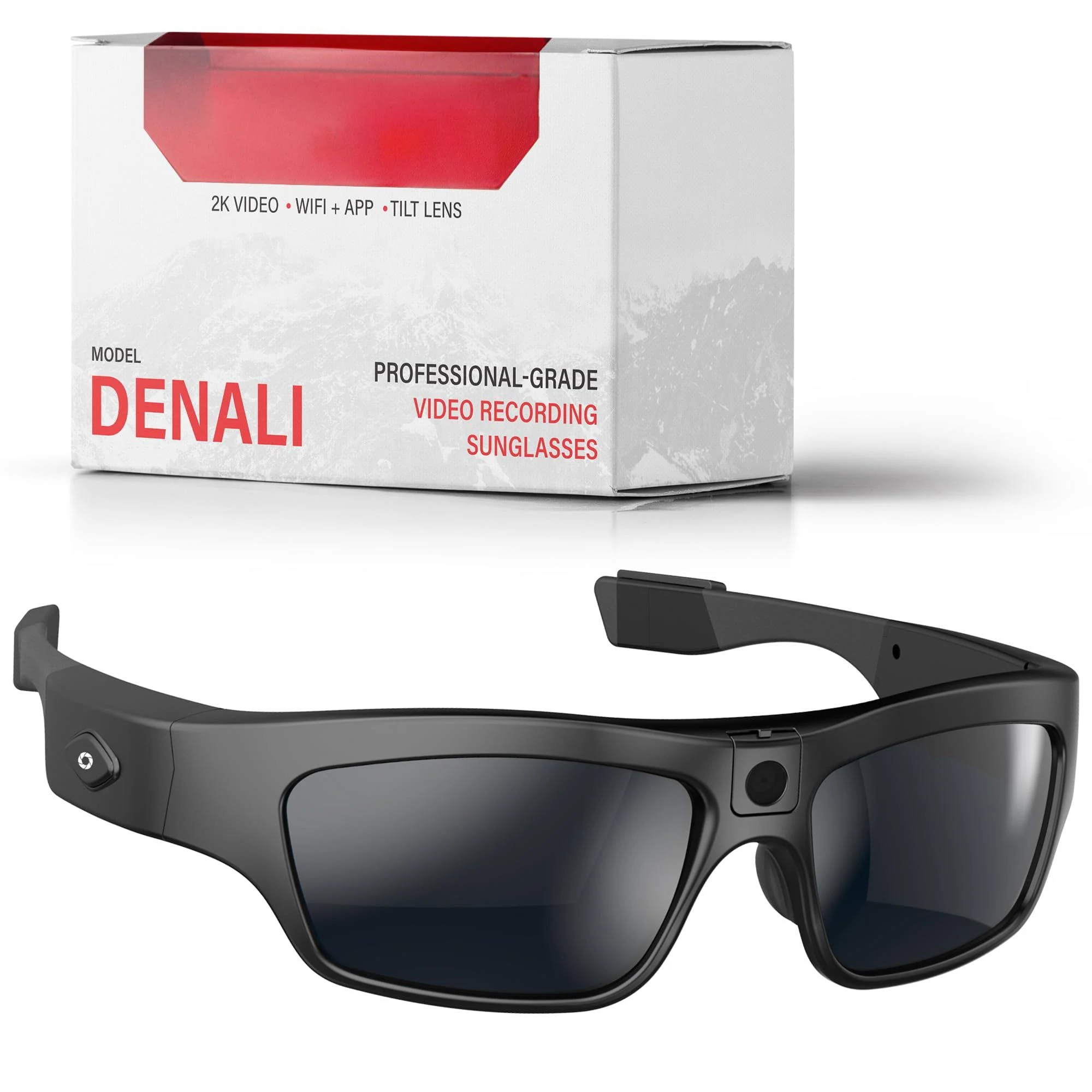 Denali 2k HD Camera Glasses Video Recording Sunglasses Point of View Action Camera