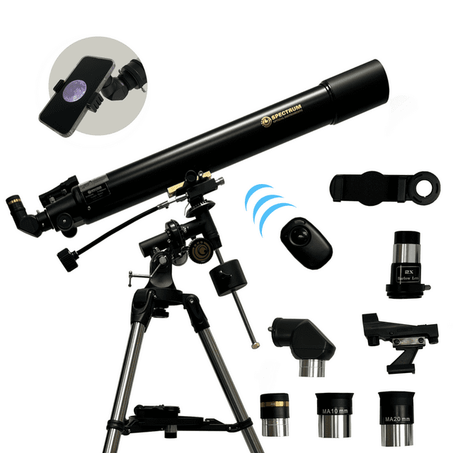 SpectrumOI 80mm Telescope for Kids 8-12 Telescope for Adults Astronomy Gifts - Premium EQ Refractor Telescope with Aspherical Eyepiece