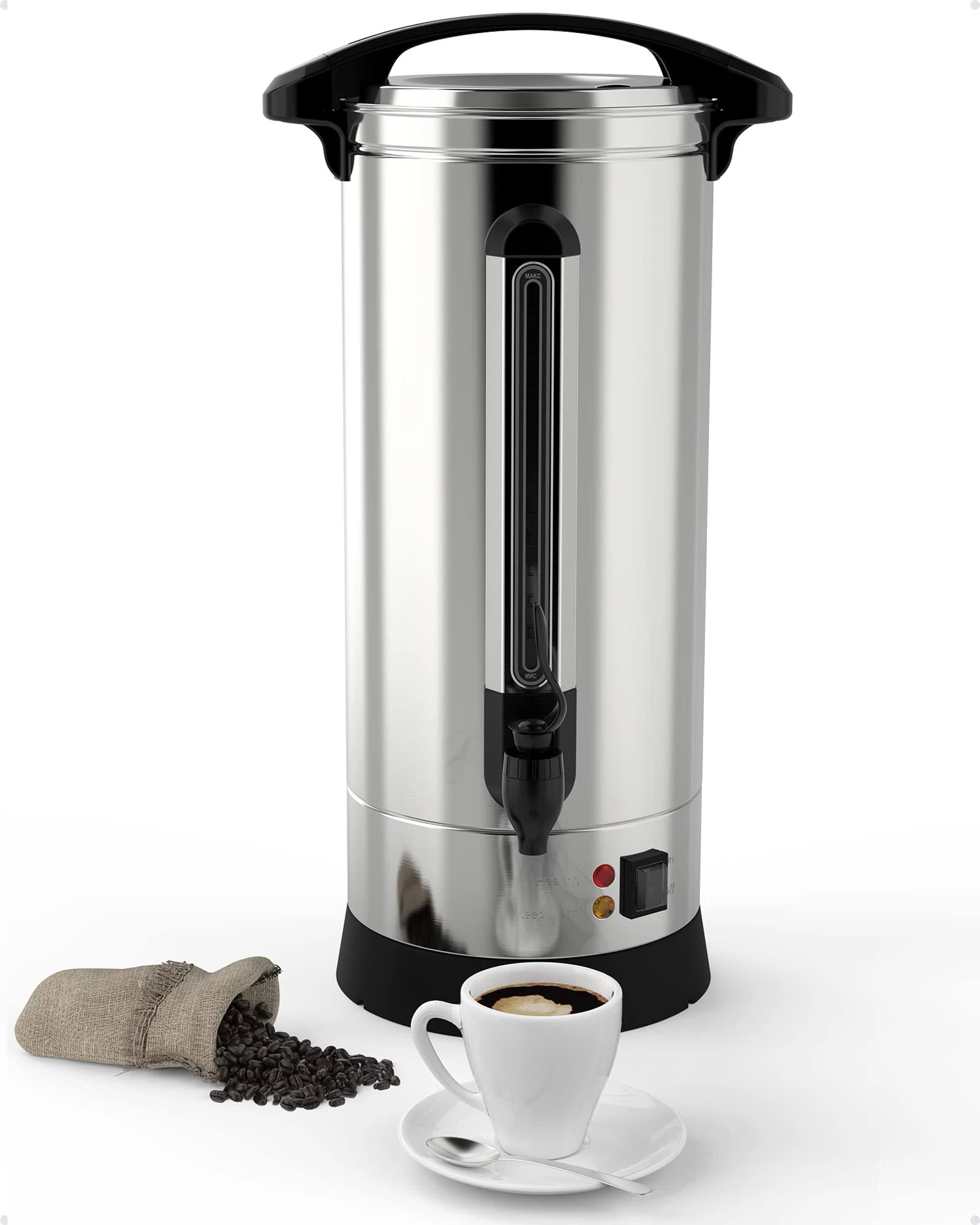 120 Cup Commercial Coffee Maker, [Quick Brewing] [Food Grade Stainless Steel] Large Coffee Urn Perfect For Church, Meeting Rooms, Lounges, and Other Large Gatherings-18 L