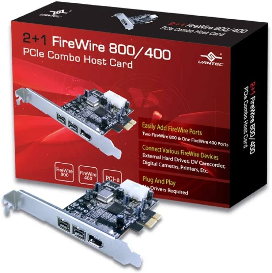 VANTEC 2+1 FireWire 800/400 PCIe Combo Host Card Model UGT-FW210