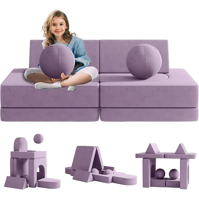 Kids Sofa Couch for Toddler and Baby Playroom/Bedro<wbr/>om Furniture with Bonus Pillo