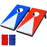 GoSports Portable Junior Cornhole Game Set with 6 Bean Bags Blue/Red Decal