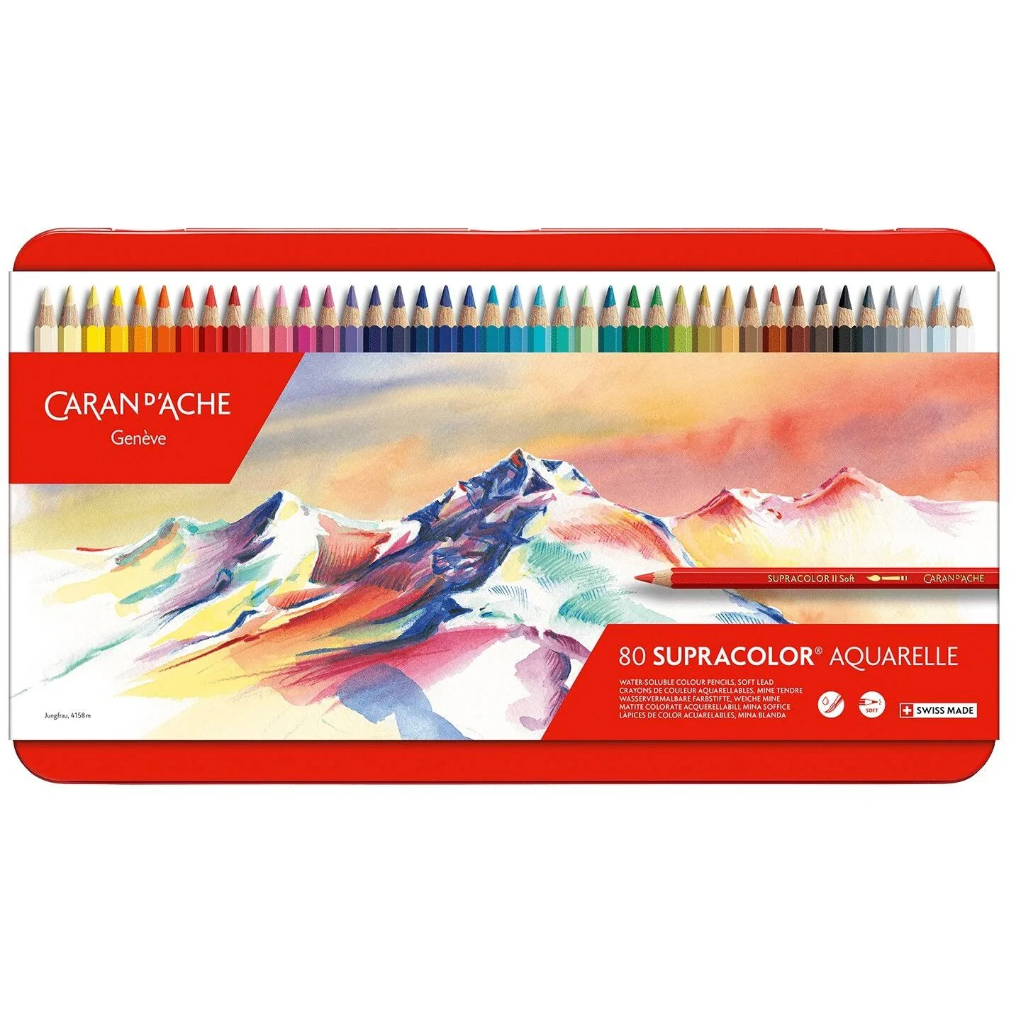 Caran d'Ache Supracolor Water Soluble Pencils Assorted Tin of 80