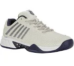 K-Swiss Men's Hypercourt Express 2 Wide (2E) Tennis Shoes, Gray/White/Peacoat, Size 9.5