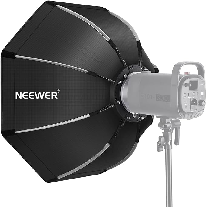 NEEWER 26''/65cm Octagonal Softbox Quick Release, with Bowens Mount, Carrying Bag Compatible with Neewer CB60 CB100 CB150 Vision 4 S101-300W/400W and Other Bowens Mount Light -SF-RPBO26